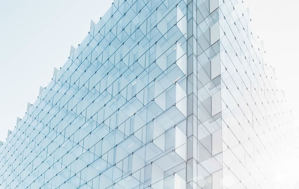 Modern illuminated corporate building