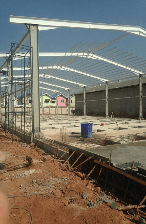 Warehouse structure progress photo