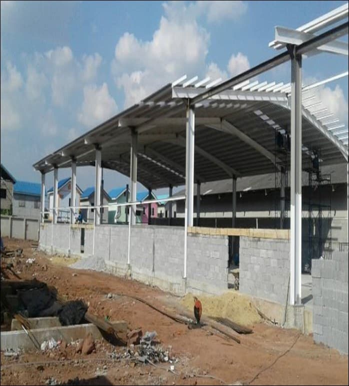 Warehouse structure progress photo